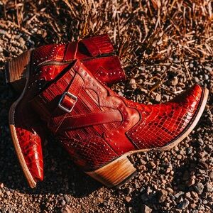 Freebird Morgan Red Python boots